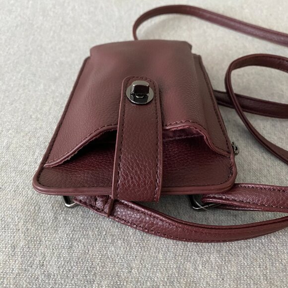NWT Penningtons Burgundy Brown Crossbody Wallet Bag - Picture 8 of 13